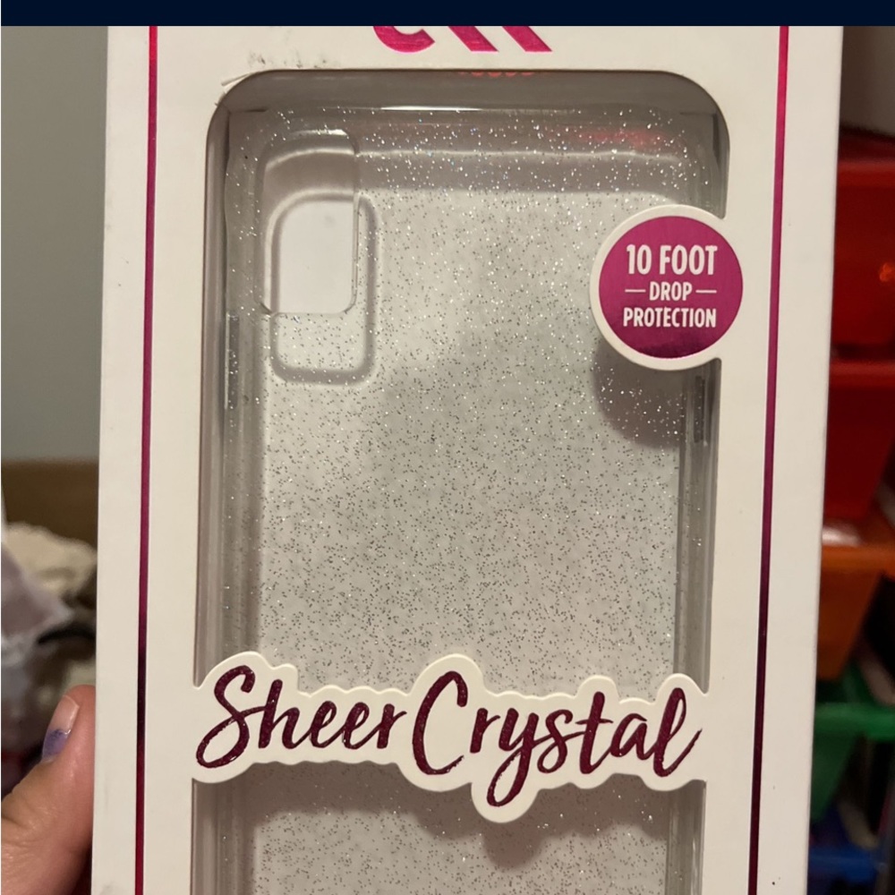 iPhone XS Max clear glitter phone case